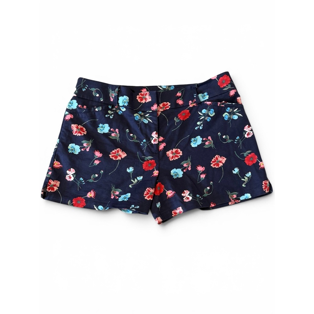Ann Taylor LOFT Womens Riviera Floral Tailored Shorts Sz 10 Navy Red Blue Pink